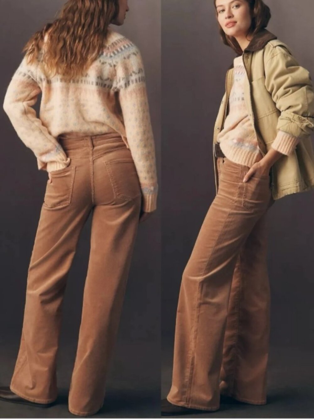 NWT Anthropologie Pilcro The Austyn High Rise Corduroy Wide Leg Pants Size 27 - Picture 3 of 6